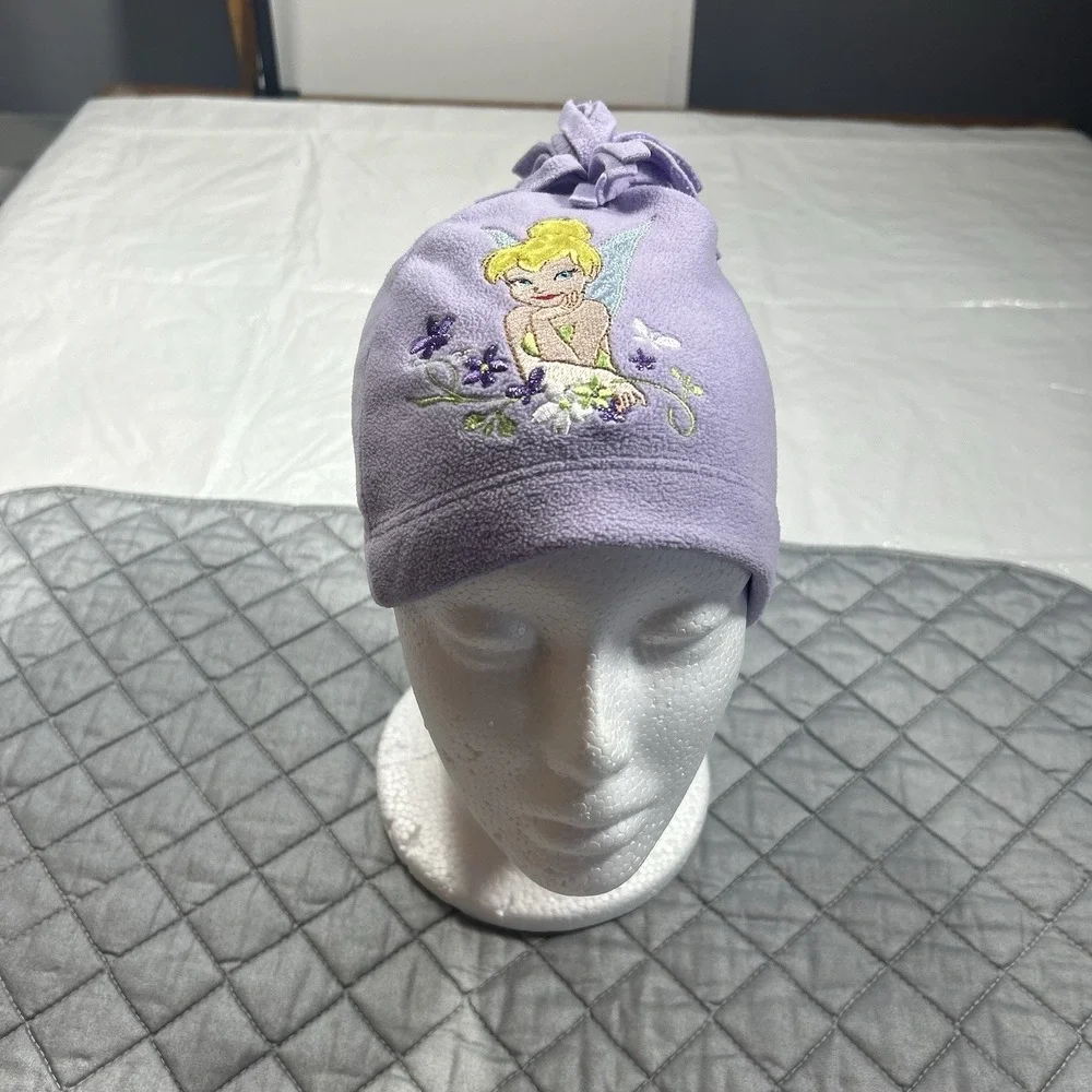 Tinkerbell Fleece Beanie Hat Top Fringe, Girls Small/Medium Disney Store